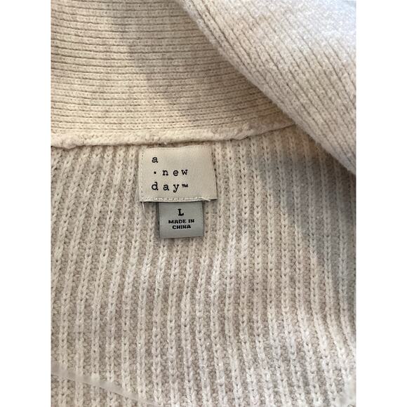 A New Day Oatmeal Open Front Cardigan Sweater Women Large - Picture 4 of 4